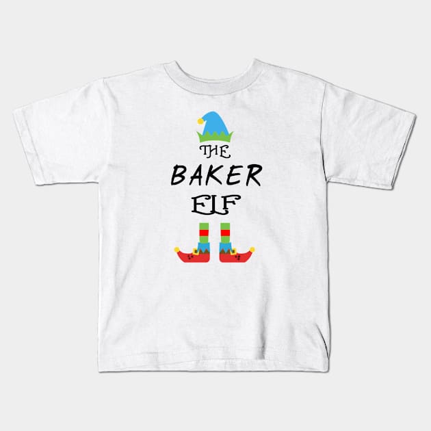The Baker Elf Matching Family Group Christmas Party Kids T-Shirt by CareTees